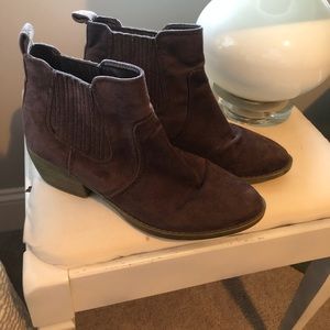 Brown suede booties size 8 1/2